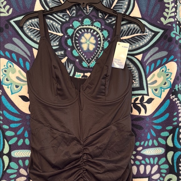 NWT Elegant Black Ruched shapewear Dress XXL - Picture 2 of 11